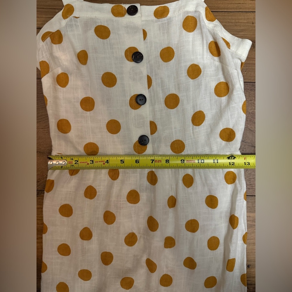 Monteau Polka Dot Midi Sundress Small Cream Yellow - Picture 6 of 6